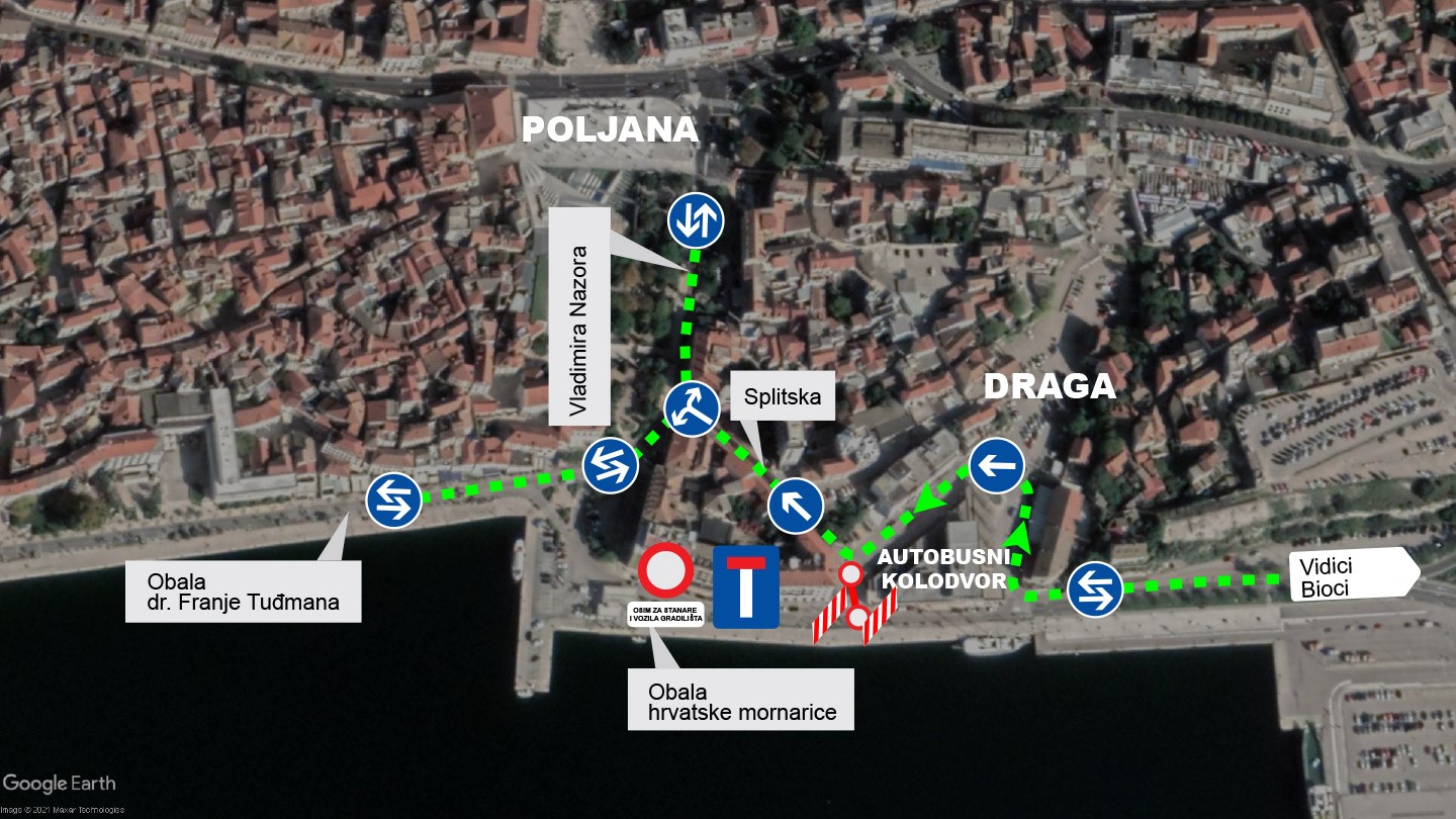 Za promet se otvaraju ulice Vladimira Nazora i Splitska - nova regulacija prometa na Obali hrvatske mornarice